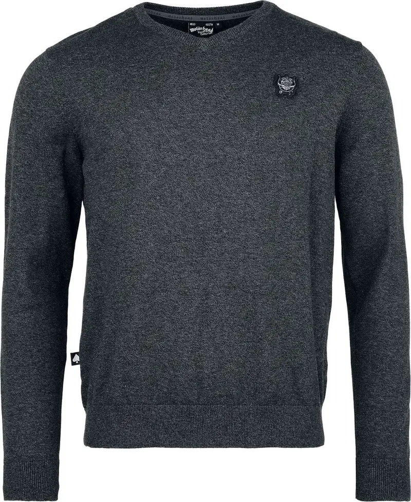 Pull tricoté de Motörhead - EMP Signature Collection - M à 3XL - pour Homme - gris sombre chiné