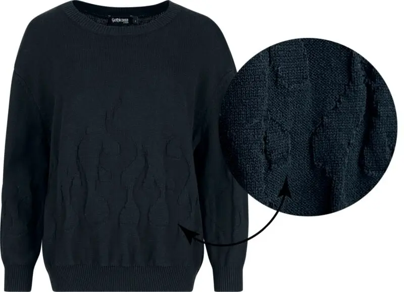 Pull tricoté Gothic de Gothicana by EMP - Velum Noctis - S à XXL - pour Femme - noir