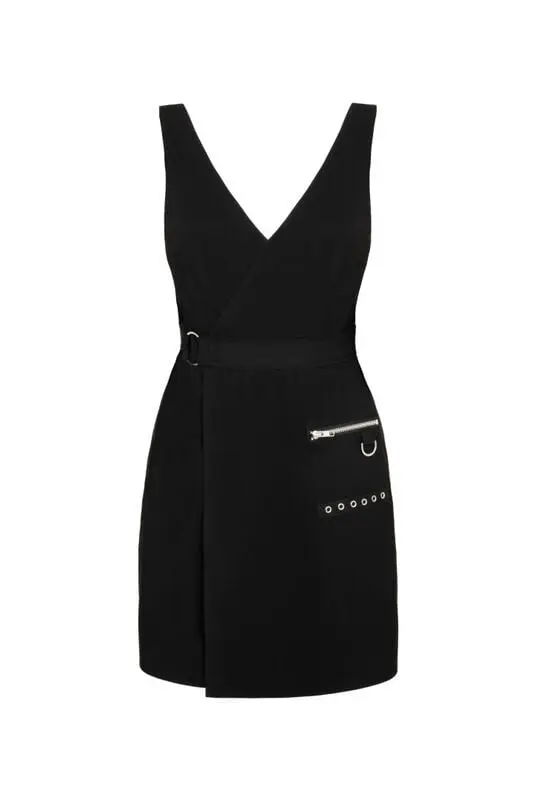 Robe courte de Hell Bunny - Mallory Pinafore Dress - XS à XL - pour Femme - noir