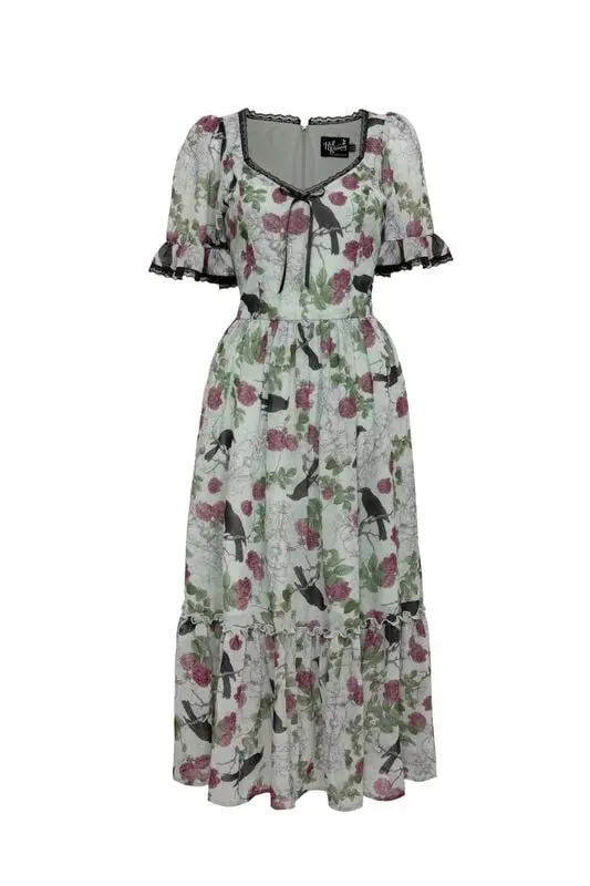 Robe courte Gothic de Hell Bunny - RAVEN DRESS - XS à 4XL - pour Femme - noir