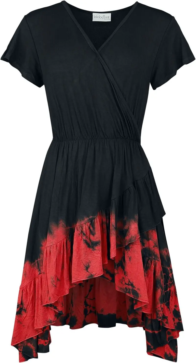 Robe courte Gothic de Innocent - Robe Megaera - S à XL - pour Femme - noir/rouge
