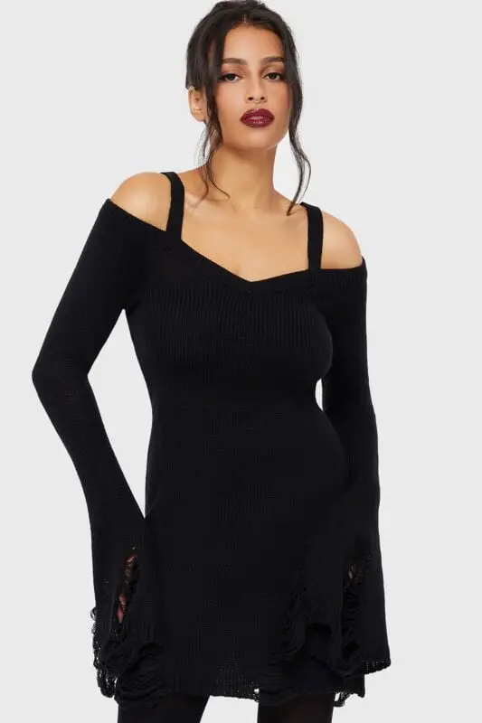 Robe courte Gothic de Killstar - Night Widow Mini Dress - XS à 4XL - pour Femme - noir