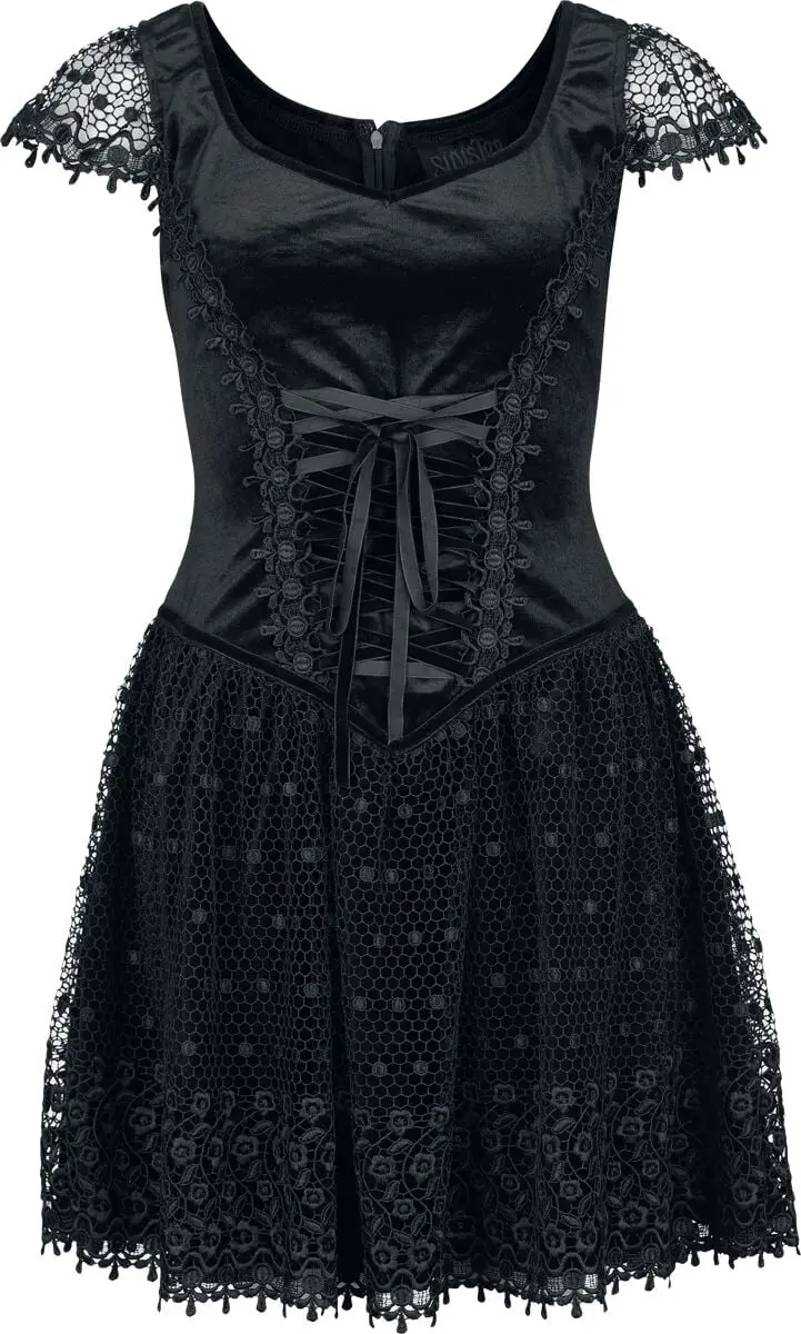 Robe courte Gothic de Sinister Gothic - Gothique - Mini-Robe - S à XXL - pour Femme - noir