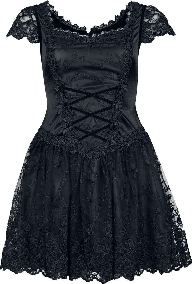 Robe courte Gothic de Sinister Gothic - Gothique - Mini-Robe - XS à XXL - pour Femme - noir