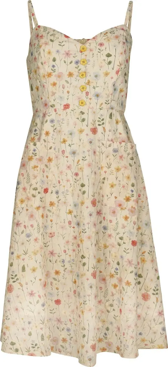 Robe mi-longue de Voodoo Vixen - Floral - Robe d'&été - XS à XXL - pour Femme - multicolore