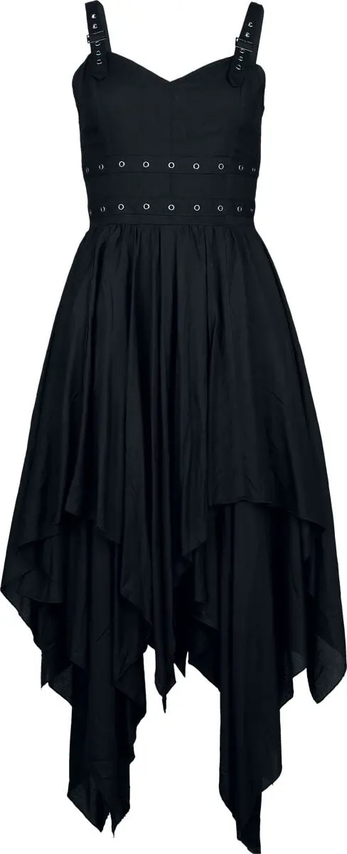 Robe mi-longue Gothic de Gothicana by EMP - Robe - S à XXL - pour Femme - noir