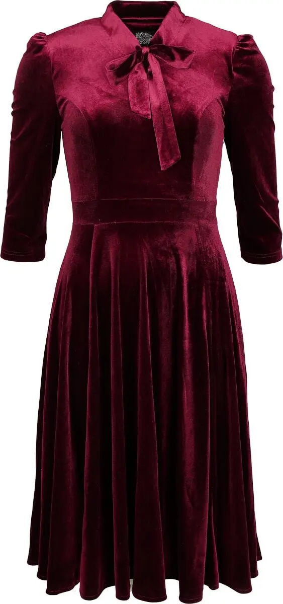 Robe mi-longue Rockabilly de H&R London - Robe Rosivra - XS à 4XL - pour Femme - rouge