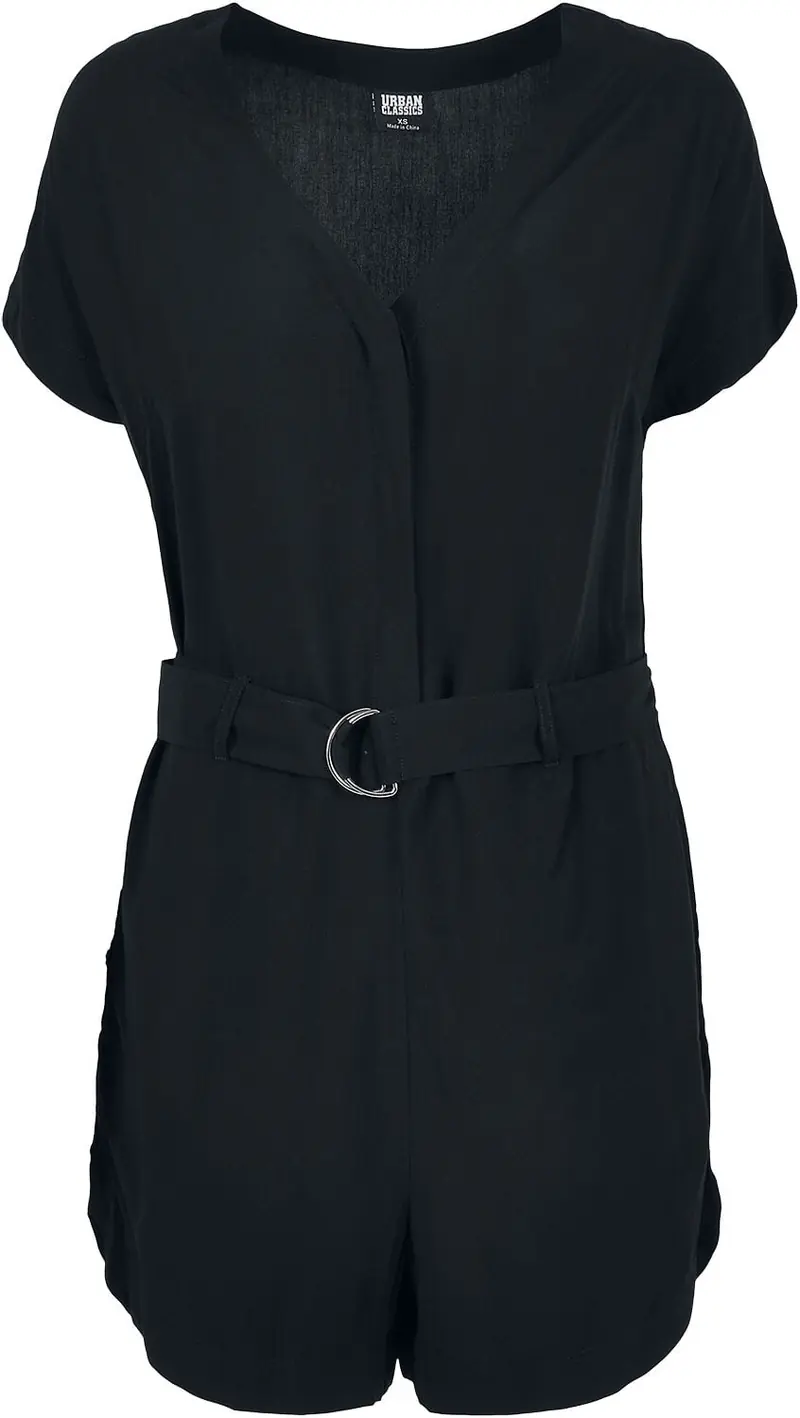 Salopette de Urban Classics - Combinaison Noire Ceinture Viscose - XS à XL - pour Femme - noir