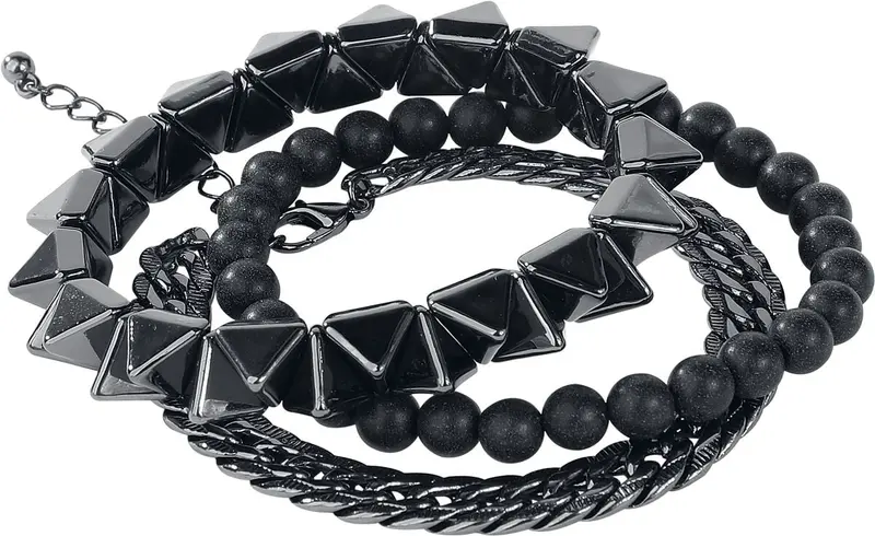 Set de bracelets de Black Premium by EMP - Stud Mix - pour Unisexe - noir