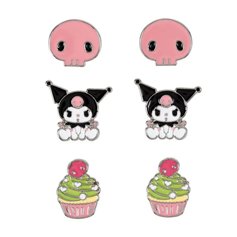 Set de clous d'oreilles de Hello Kitty - Kuromi - pour Unisexe - multicolore
