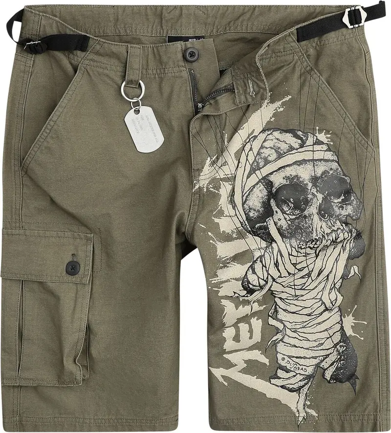 Short de Metallica - EMP Signature Collection - M à 3XL - pour Homme - kaki