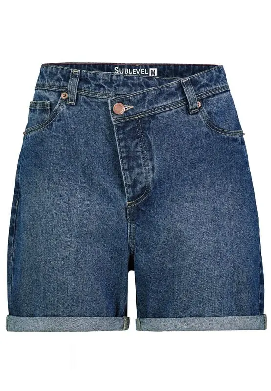 Short de Sublevel Denim - Short Bermuda Femme Denim - XS à XL - pour Femme - bleu