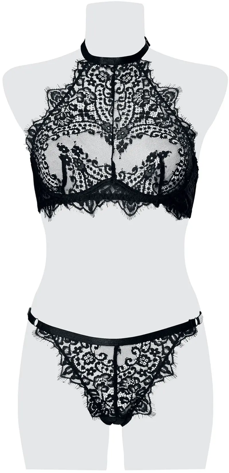 Sous-vêtement Gothic de Grey Velvet - Ensemble Cami Dentelle 2 Pièces - S à XL - pour Femme - noir