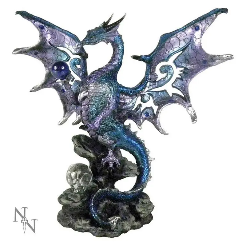 Statuette Gothic de Nemesis Now - Blue Dragon Protector - pour Indifférent - multicolore