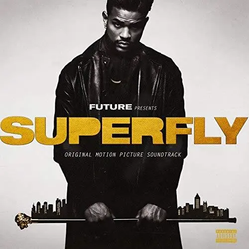 Superfly Vinyle marbré or et noir transparent