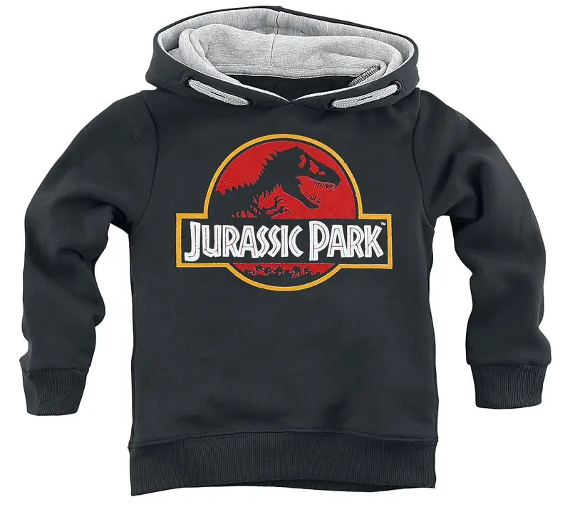 Sweat-shirt à capuche de Jurassic Park - Enfants - Logo Classique - 116 à 164 - pour Unisexe - noir