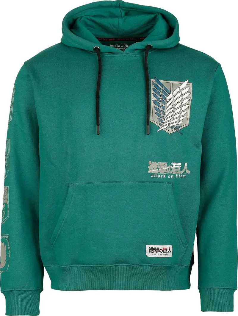 Sweat-shirt à capuche de L'Attaque Des Titans - Flügel der Freiheit - Logo - M à XXL - pour Homme - vert