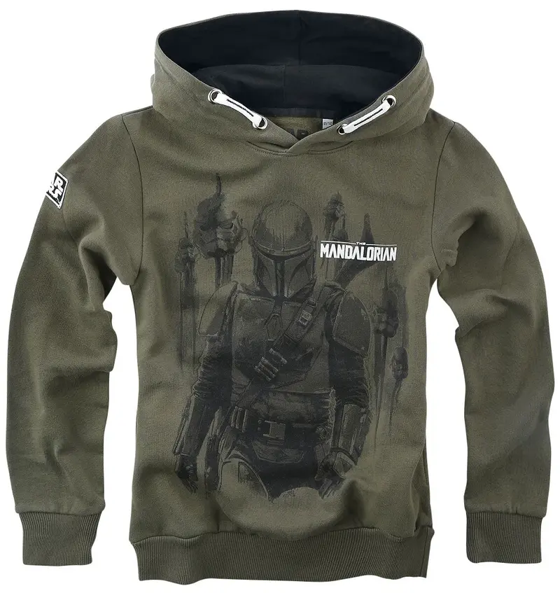 Sweat-shirt à capuche de Star Wars - Enfants - The Mandalorian - Bounty Hunter - 152 - pour Unisexe - kaki