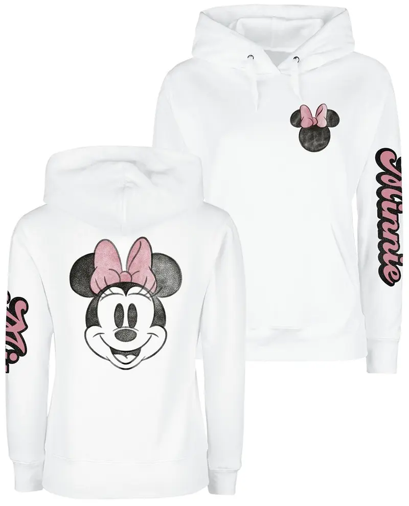 Sweat-shirt à capuche Disney de Mickey & Minnie Mouse - Minnie Beauty - S à XL - pour Femme - blanc