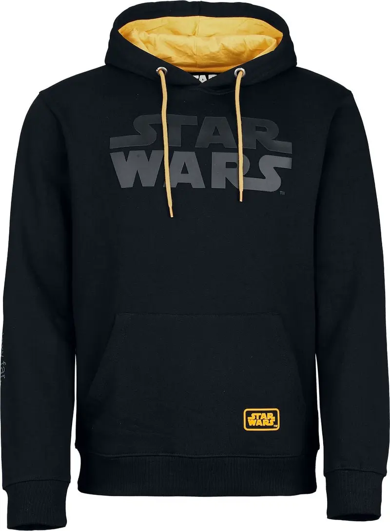 Sweat-shirt à capuche Disney de Star Wars - A long Time ago in a Galaxy far away... - S à XXL - pour Homme - noir/jaune