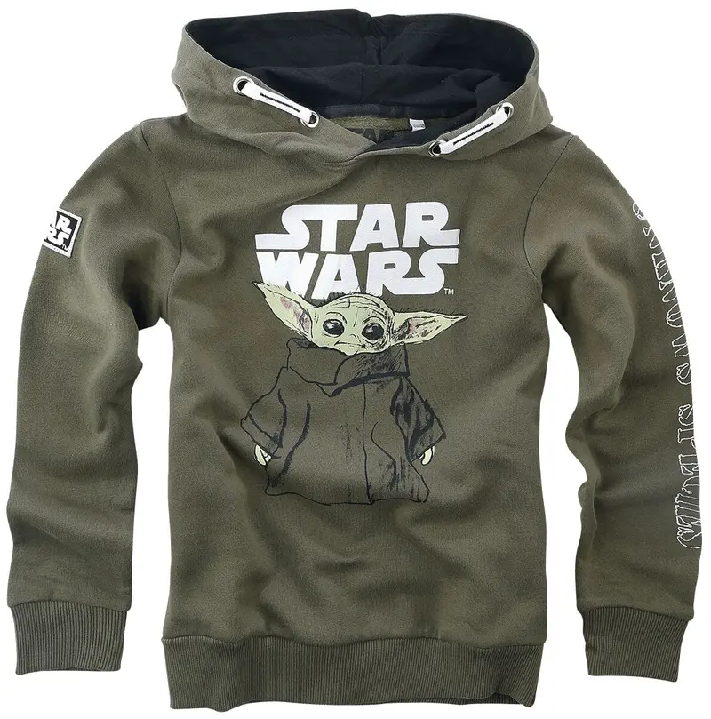 Sweat-shirt à capuche Disney de Star Wars - Enfants - Grogu - Croquis - 116 à 164 - pour Unisexe - kaki