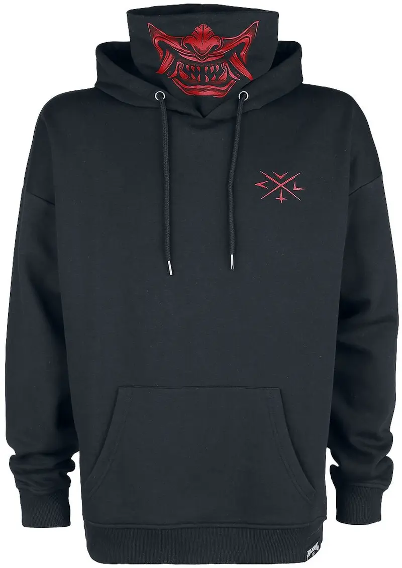 Sweat-shirt à capuche Gothic de Black Blood by Gothicana - Sweat à capuche avec col montant intégré - S à 5XL - pour Homme - noir