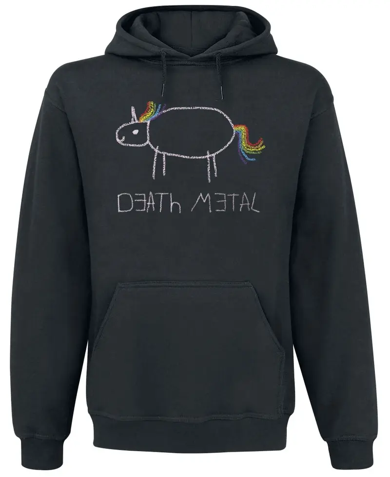 Sweat-shirt à capuche Unicorn de Death Metal Unicorn - S à 4XL - pour Homme - noir