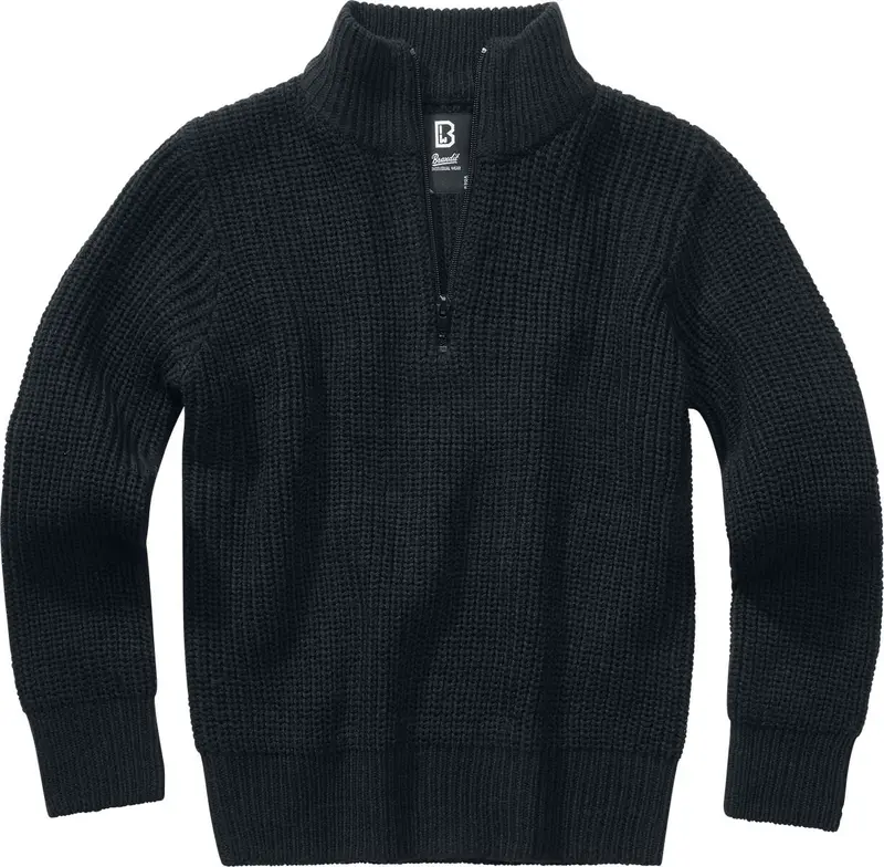 Sweat-Shirt de Brandit - Pull Enfant Bleu Marine - 122/128 à 170/176 - pour garçons - noir