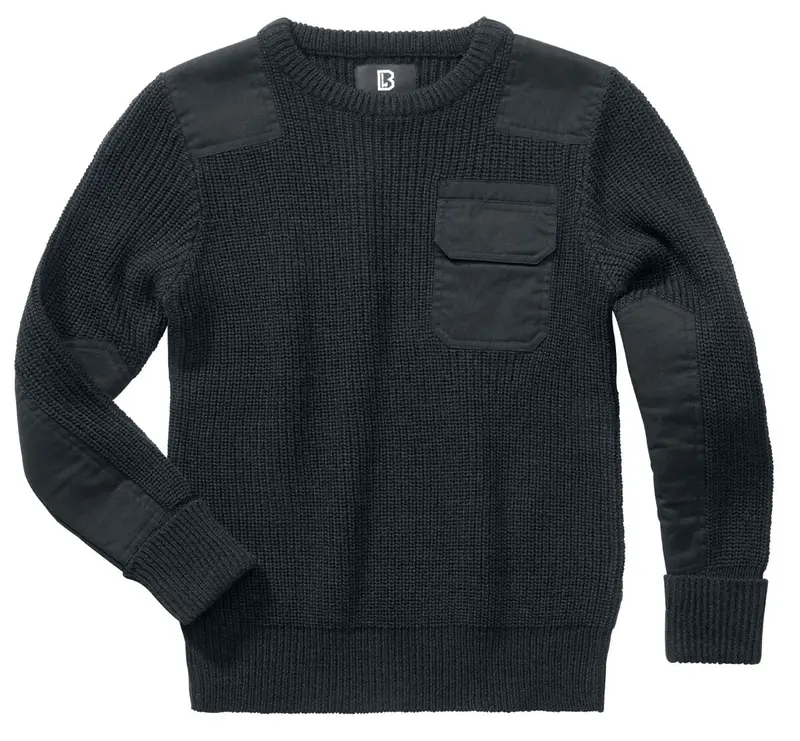 Sweat-Shirt de Brandit - Pull Enfant BW - 134/140 à 146/152 - pour garçons - noir