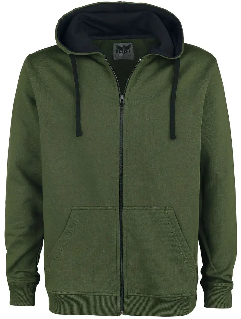 Sweat-shirt zippé à capuche de Black Premium by EMP - Mask Of Sanity - S à 5XL - pour Homme - olive