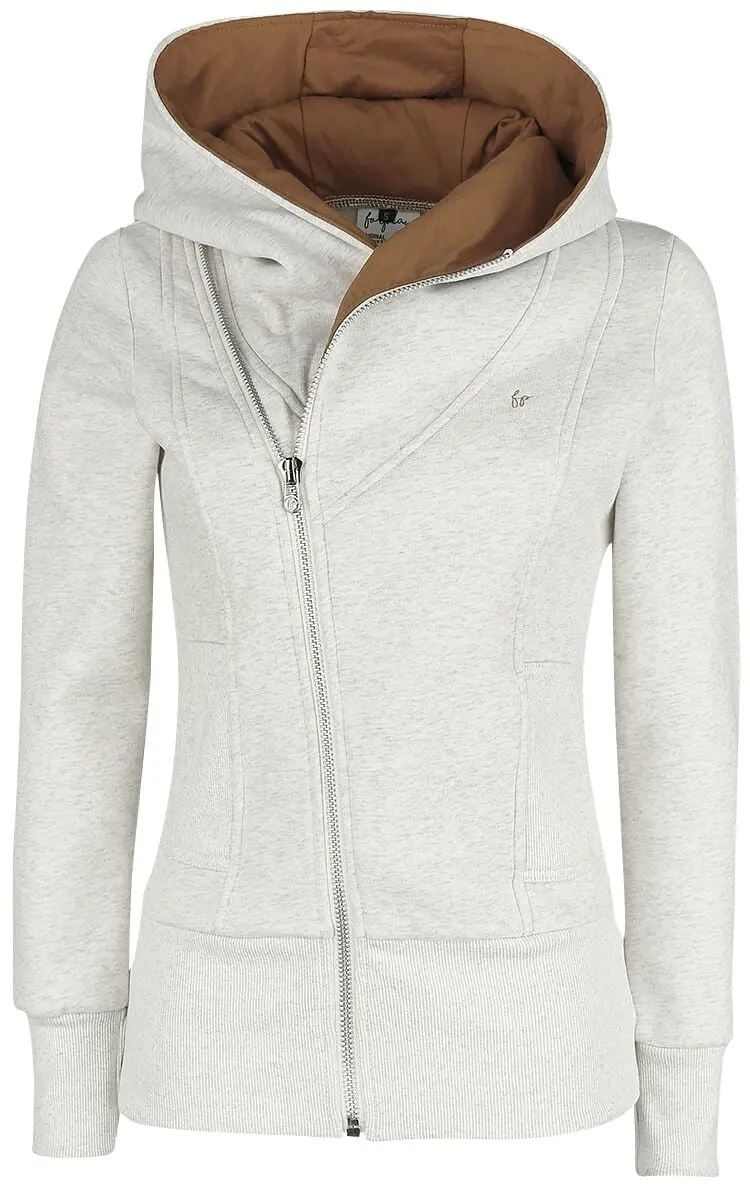 Sweat-shirt zippé à capuche de Forplay - Sarah - S à XXL - pour Femme - gris chiné