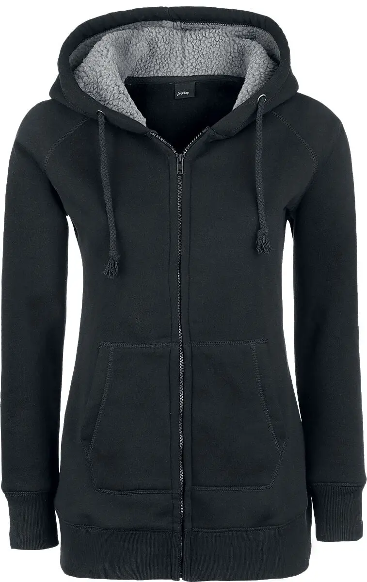 Sweat-shirt zippé à capuche  de Forplay - Sweat À Capuche En Polaire - S à XL - pour Femme - noir