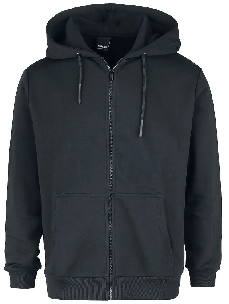 Sweat-shirt zippé à capuche de ONLY and SONS - Sweat À Capuche Zippé Sceres Life Thr. - S à XXL - pour Homme - noir