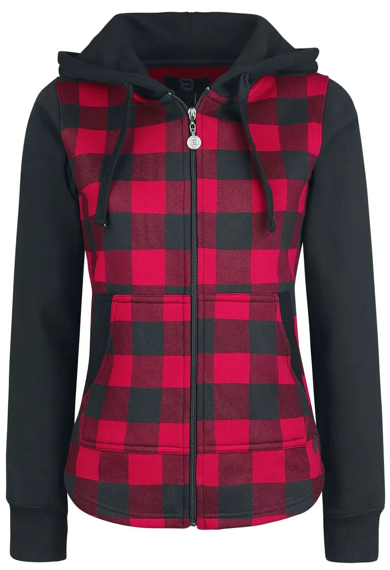 Sweat-shirt zippé à capuche de RED by EMP - Stay Different - S à 5XL - pour Femme - noir/rouge