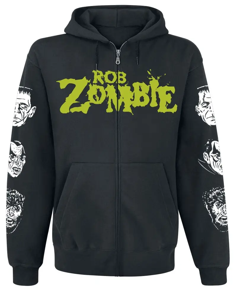 Sweat-shirt zippé à capuche de Rob Zombie - Die Twice - S à 4XL - pour Homme - noir