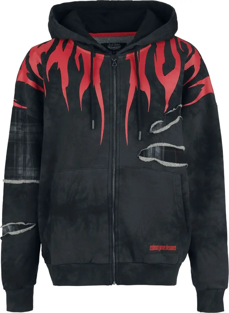 Sweat-shirt zippé à capuche de Rock Rebel by EMP - Lost Souls - S à XXL - pour Femme - multicolore