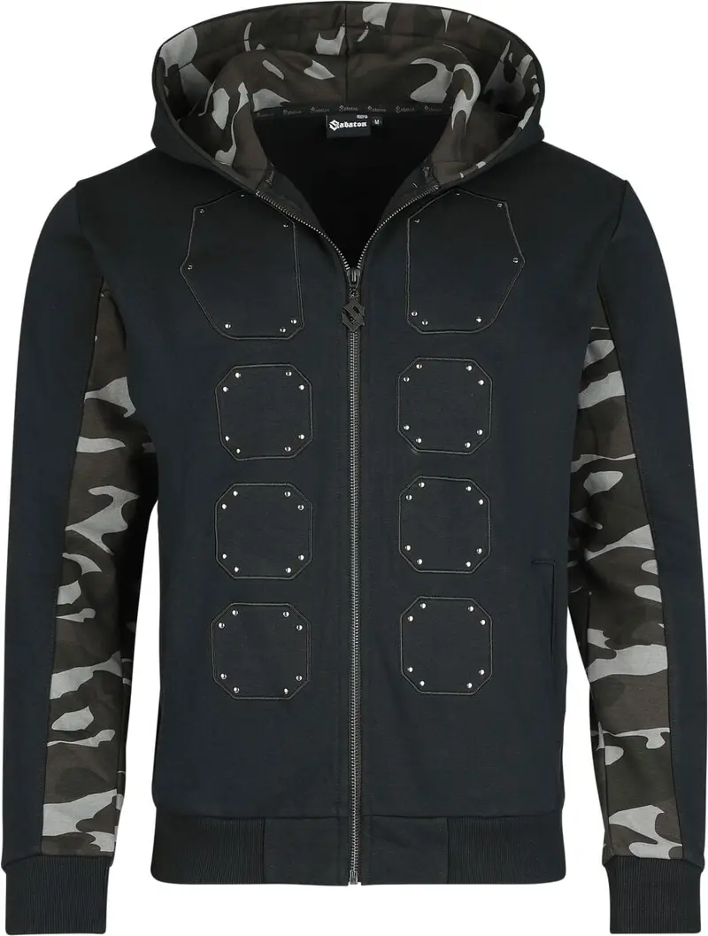 Sweat-shirt zippé à capuche de Sabaton - EMP Signature Collection - M à 3XL - pour Homme - noir/camouflage
