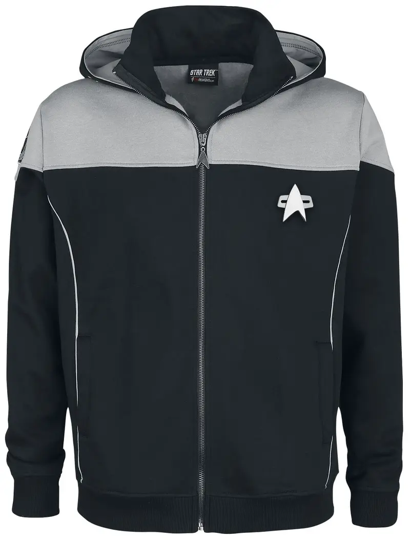 Sweat-shirt zippé à capuche de Star Trek - Picard - S à 3XL - pour Homme - noir/gris