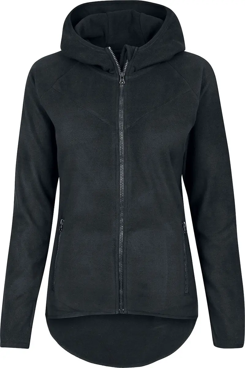 Sweat-shirt zippé à capuche de Urban Classics - Sweat À Capuche Zippé En Polaire - XS à XL - pour Femme - noir