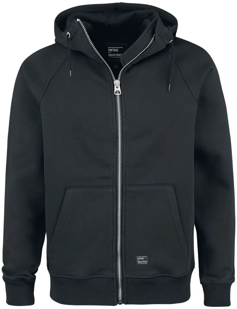 Sweat-shirt zippé à capuche de Vintage Industries - Sweat À Capuche Basing - S à XXL - pour Homme - noir