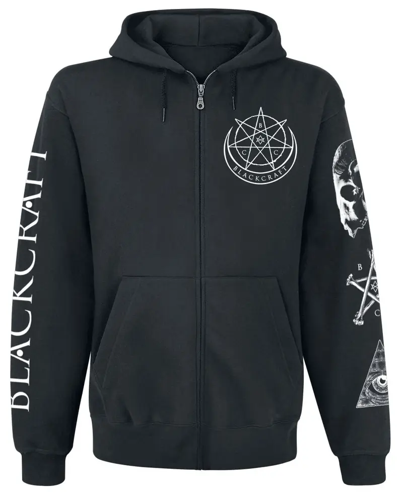 Sweat-shirt zippé à capuche Gothic de Blackcraft Cult - Evil Eye Bonfire FB Zip Hoodie - M à 5XL - pour Homme - noir