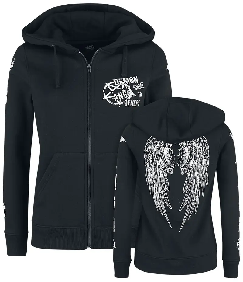Sweat-shirt zippé à capuche Gothic de Gothicana by EMP - Freaking Out Loud - XS à 7XL - pour Femme - noir