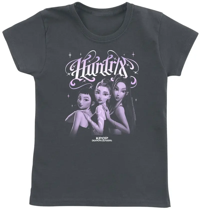 T-shirt de KPop Demon Hunters - Huntrix - Gothic Gradient - 116 à 152 - pour filles - anthracite