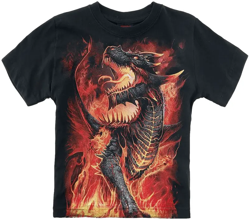 T-shirt de Spiral - Enfants - Draconis - 128/134 à 176 - pour Enfants - noir