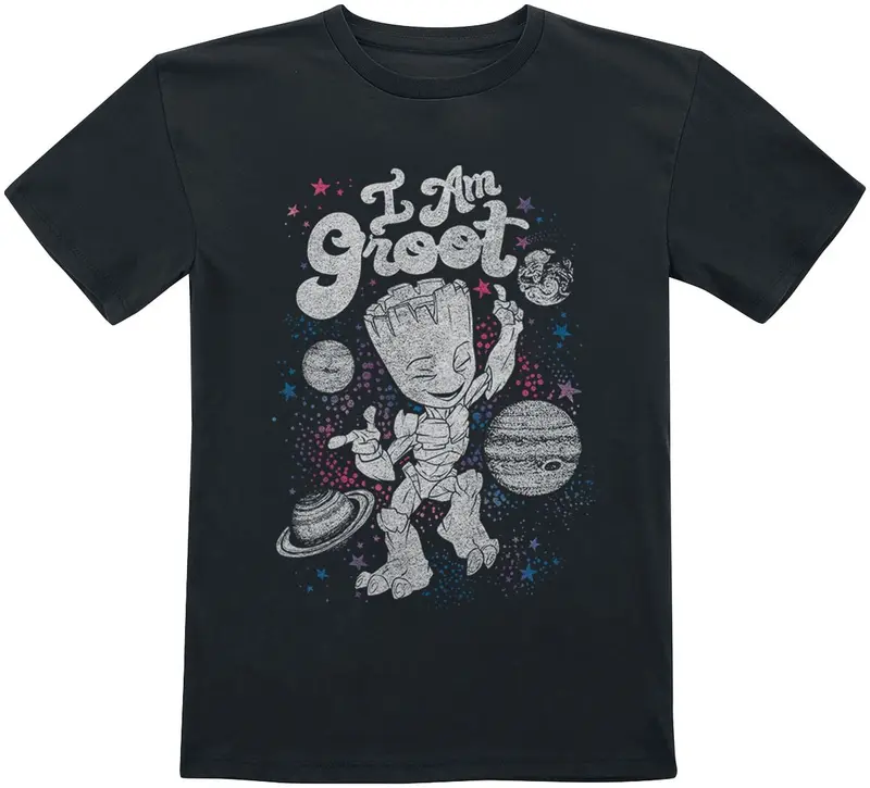 T-shirt Disney de Les Gardiens De La Galaxie - Enfants - Groot Céleste - 116 à 152 - pour filles & garçonse - noir