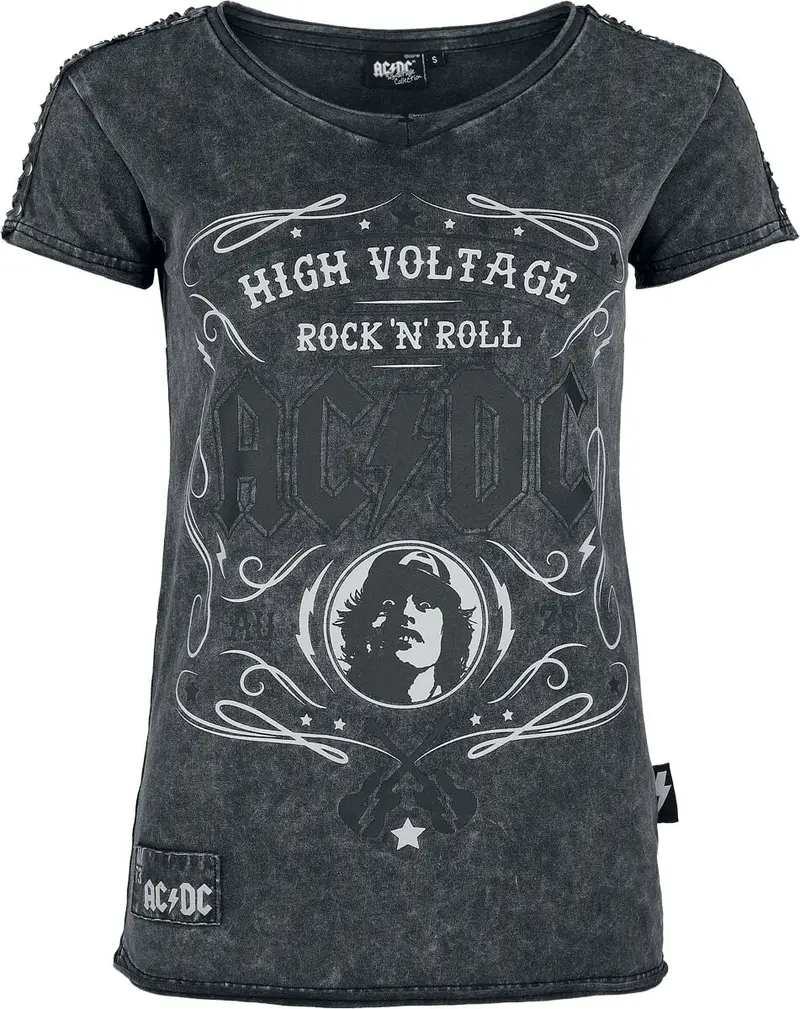 T-Shirt Manches courtes de AC/DC - EMP Signature Collection - S à XXL - pour Femme - gris