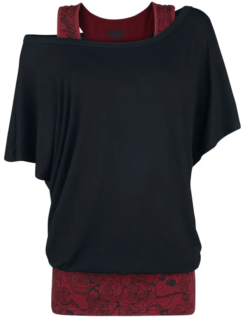 T-Shirt Manches courtes de Black Premium by EMP - When The Heart Rules The Mind - S à 5XL - pour Femme - noir
