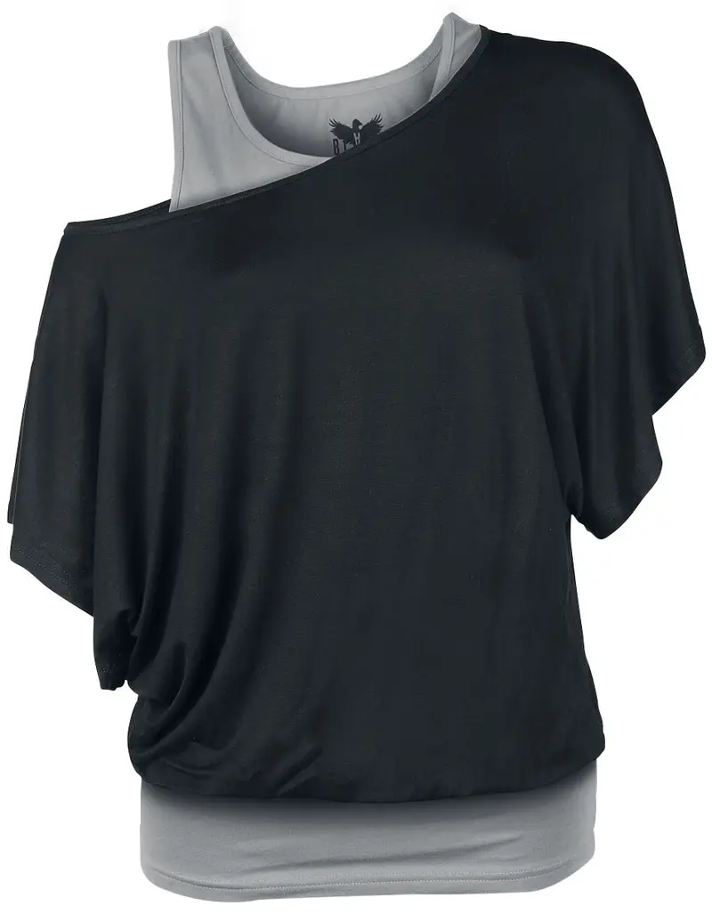 T-Shirt Manches courtes de Black Premium by EMP - When The Heart Rules The Mind - XS à XXL - pour Femme - noir/gris