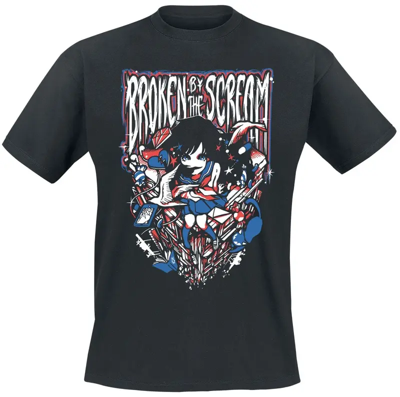 T-Shirt Manches courtes de Broken By The Scream - Naisye - S à 4XL - pour Homme - noir
