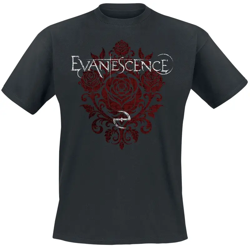 T-Shirt Manches courtes de Evanescence - Red Rose Logo - S à 4XL - pour Homme - noir